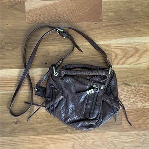 Boho leather cross body bag